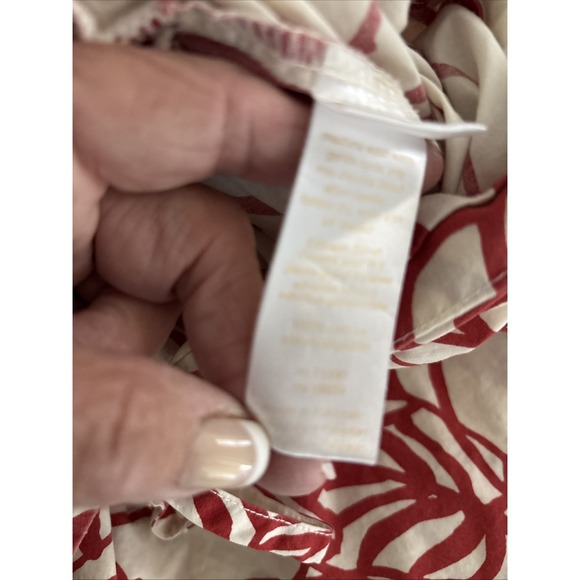 West Elm Red Orange Queen Size Botanical Print Bedding Duvet & 4 Shams Case Set - Picture 5 of 10